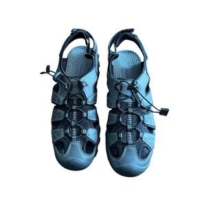 Men’s Eddie Bauer Stewart Sandals Sz 11 Gray/Black Hiking Athletic Leather Shoes